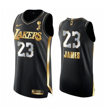 Maillot Basket Los Angeles Lakers LeBron James 23 2020-21 Noir Golden Edition Swingman - Homme